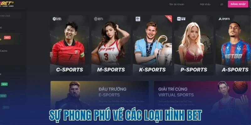 NBET - Đẳng Cấp Nhà Cái Cá Cược Châu Âu Uy Tín Hàng Đầu 3 Sự phong phú về các loại hình bet